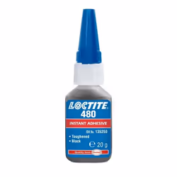 Rubber Adhesive; LOCTITE; 480; hardening Bottle, Tube 20 black 20-50 sec.