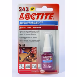 LOCTITE 243 1370555 Threadlocker Blister Pack, Bottle blue Medium Solidity 5