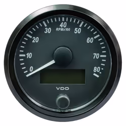 VDO SingleViu 80mm (3-1/8"") Tachometer - 8000 RPM