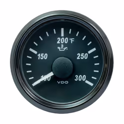 VDO SingleViu 52mm (2-1/16"") Oil Temp. Gauge - 300 F - 322-18 Ohm
