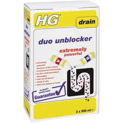 HG Duo Unblocker 1L - Extremely Powerful by Unique 2-component Technology - For Unblocking Persistent Blockages in Drains