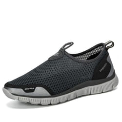 BONA Men Breathable Casual Shoes Krasovki Mocassin Basket Homme Comfortable Sneakers Shoes Chaussures Pour Hommes Mesh Shoe - dark gray, 46