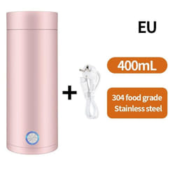 Portable Kettle Heat Preservation Automatic Home Travel Dormitory Students Small Electric Heating Open Water Cup - pink, EU