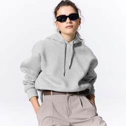 Gu By Uniqlo Heavyweight Sweat Oversized Hoodie - 09 BLACK/XS