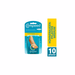 Compeed Corn Medium Size Plasters, 10 Hydrocolloid Plasters, Foot Care, Fast Natural Corn Removal, Dimensions: 1.7 cm x 6.0 cm