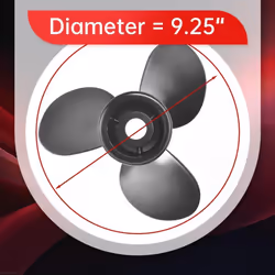 9.25 x 9 Aluminum Alloy 3-Blade Propeller for Tohatsu and Mercury 9.9-20HP Outboard Engines with 14 Spline Marine Engine Part