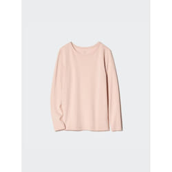 Uniqlo Japan HeaTTech CoTTon Crew Neck T  exTremely Warm  Long Sleeve - 11 PINK/L