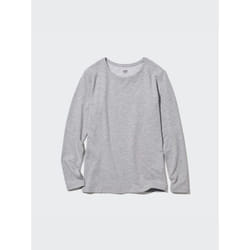 Uniqlo Japan HeaTTech CoTTon Crew Neck T  exTremely Warm  Long Sleeve - 03 GRAY/XS
