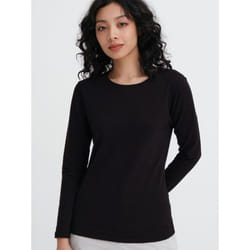 Uniqlo Japan HeaTTech CoTTon Crew Neck T  exTremely Warm  Long Sleeve - 09 BLACK/XL