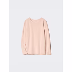 Uniqlo Japan HeaTTech CoTTon Crew Neck T exTremely Warm Long Sleeve - 11 PINK/3XL