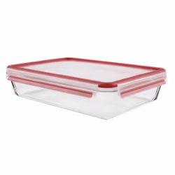 Tefal K30106, Box, Rectangular, 3 L, Red, Transparent, Glass, Germany