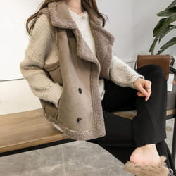 2024 Autumn/Winter New Lamb Hair Vest Women's Loose Sleeveless Tank Top Warm Coat - gray, L