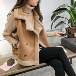 2024 Autumn/Winter New Lamb Hair Vest Women's Loose Sleeveless Tank Top Warm Coat - khaki, L