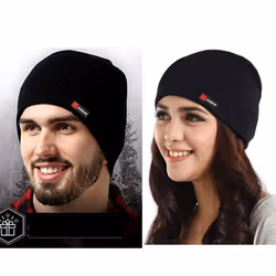 Skullies Beanies Men Winter Hat Women Knitted Hats For Men Cap Winter Beanie Hat Gorro Thick Warm Brimless Fur Bonnet Men&apos;s Cap - black, 55-60 cm