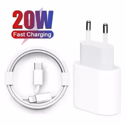 EU Plug USB-C Power Adapter Fast Charging PD Cable 20W PD Charger Cable for iPhone 13 12 11 Pro Max X XR XS Max 8 Plus 12 13 ...