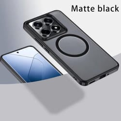 Magnetic for Magsafe Wireless Charging Case for Xiaomi 14T Pro Mi 14T 14 T Pro Shockproof Matte Acrylic Bumper Cover for Xiaom - black, For Xiaomi 14T