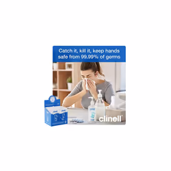 Clinell Antimicrobial Hand Wipes - Pack of 100 Individually Wrapped Sachets - Sanitising Wipes, Ideal for Travel - Dermatologically Tested, Kills 99.