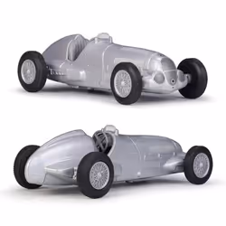 1/36 Mercedes-Benz W125 Vintage Retro Toy Car Model Welly Diecast Vehicle Pull Back Classical Collection Gift for Children Boys - silver