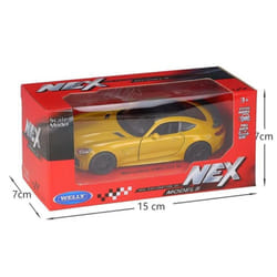1/36 Mercedes-Benz AMG GTR Super Sport Toy Car Model WELLY Diecast Metal Vehicle Miniature Pull Back Collection Gift for Kid Boy - yellow