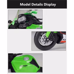 WELLY 1/12 Scale 2021 Kawasaki Ninja ZX-10R Alloy Motorcycle Model Simulation Diecast Metal Scale Motorcycle Model Childrens Toy Gifts - green