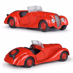 1/36 BMW 328 Retro Toy Car Model Welly Diecast Metal Alloy Vehicle Miniature Classical Collection Gift for Children Boys - red