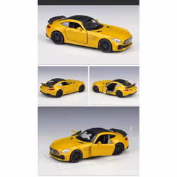 Welly 1/36 Mercedes-Benz AMG GT R Alloy Sports Car Model Diecast Metal Toy Vehicle Car Model Simulation Collection Children Gift - yellow