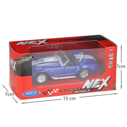 1/36 Ford Shelby Cobra 427 S/C Retro Toy Car Model WELLY Diecast Vehicle Miniature Pull Back Classical Collection Gift For Kids - blue