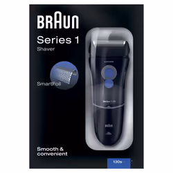 Braun Series 1 81282037, Foil shaver, Blue, Red, 1 SmartFoil, Buttons, AC, Nickel-Metal Hydride (NiMH)