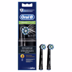 Oral-B CrossAction Black Replacement Electric Toothbrush Heads 2x, 2 pc(s), Black, Germany, alle Oral-B elektrische tandenbor ...