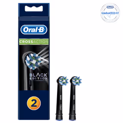 Oral-B CrossAction Black Replacement Electric Toothbrush Heads 2x