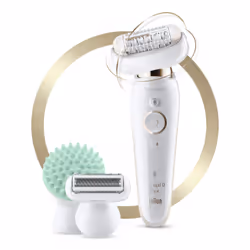 Braun Silk-épil 9 81688638, White, Gold, 40 tweezers, Armpit, Bikini, Front thigh, Inner upper arms, Shaving, LED, 0.5 mm