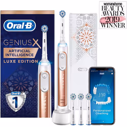 Braun Oral-B Genius X 20000 Luxe Edition with Artificial Intelligence Electric Toothbrush, 4 Brush Heads, Pressure Sensor, Lu ...