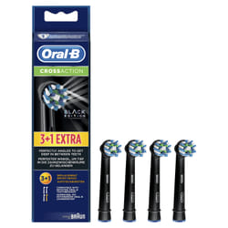 Oral-B CrossAction Toothbrush Head Black, Pack of 4 Counts, Black Edition