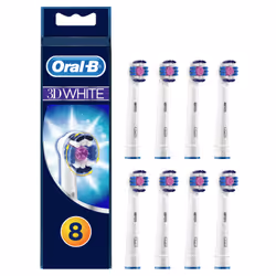 Oral-B 3DWhite Toothbrush Head, Pack of 8 Counts, 8 pc(s), White, 3 month(s), Poland, Genius, Triumph, SmartSeries, PRO, Vita ...