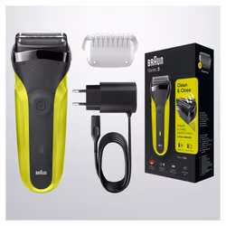 Braun Series 3 300 Electric Shaver, Razor for Men, Black/Volt Green - Additional view 6