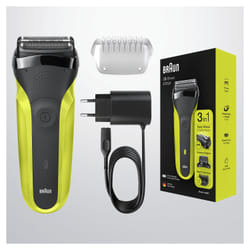 Braun Series 3 Shave&Style 300BT Electric Shaver, Razor for Men, Black/Volt Green