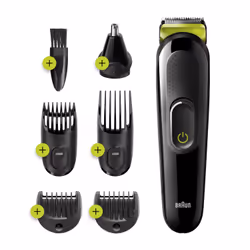 Braun All-in-one 6-in-1 Trimmer MGK3221, Men Beard Trimmer, Face, Ear & Nose Trimmer & Hair Clipper, Volt Green, Battery, Gre ...