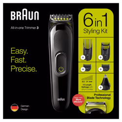 Braun 6-in-1 All-in-one MGK3221, Head/Beard-Nose Trimmer for Men