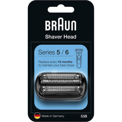 Braun Series 5 53B Electric Shaver Head Replacement - Black - Compatible with Series 5 and Series 6 Shavers (New Generation)