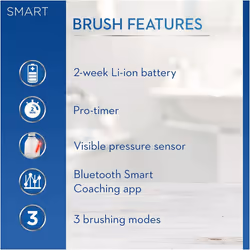 Oral-B Smart 4 4000N CrossAction Electric Toothbrush Rechargeable, White App Connected Handle, 3 Modes, Pressure Sensor, 2 Toothbrush Heads, Travel