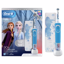 Oral-B Kids Frozen II, Child, Rotating toothbrush, Sensitive, Blue, White, 2 min, Extra soft