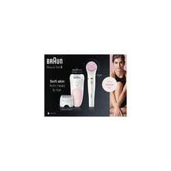 Braun Silk-Ã©pil 5 Beauty Set, 4-in-1 SensoSmart Epilator For Hair Removal, With Lady Shaver & Trimmer Head, Facial Cleansing Brush, UK 2 Pin Plug,