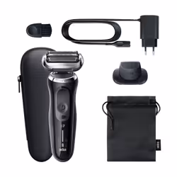 Braun Series 7 70-N1200s Electric Shaver, Foil shaver, Black, 360° Flex, Stainless steel, Buttons, LED