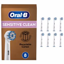 Braun Oral-B 4210201320180 Sensitive Clean Toothbrush Heads for Our Gentle Cleaning  in Letterbox Packaging Pack of 8