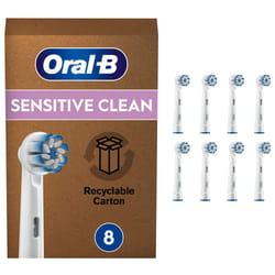 Braun Oral-B 4210201320180 Sensitive Clean Toothbrush Heads for Our Gentle Cleaning  in Letterbox Packaging Pack of 8