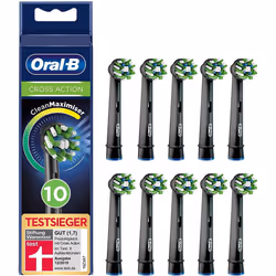 Braun Oral-B 4210201325789 CrossAction Black Edition Toothbrush Heads with Cleanmaximiser Bristles for Holistic Mouth Cleanin ...