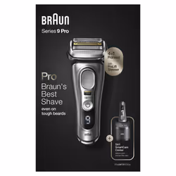 Braun Series 9 Pro 9465CC, Foil shaver, Black, Silver, 0.05 mm, Battery, Lithium-Ion (Li-Ion), 60 min