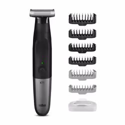 Braun Series X XT5200, Foil shaver, Black, Metallic, Buttons, Power, AC, Built-in battery