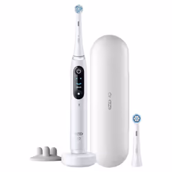 Oral-B iO 8S, Adult, Vibrating toothbrush, Daily care, Deep clean, Super sensitive, Gum care, Sensitive, Whitening, White, 2 ...