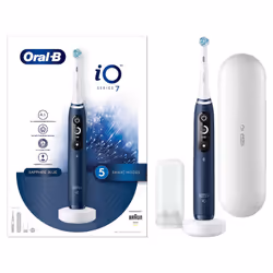 Oral-B iO iO7, Adult, Rotating toothbrush, Daily care, Deep clean, Gum care, Sensitive, Whitening, Blue, 2 min, Saphire Blue